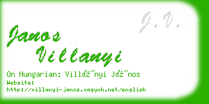 janos villanyi business card